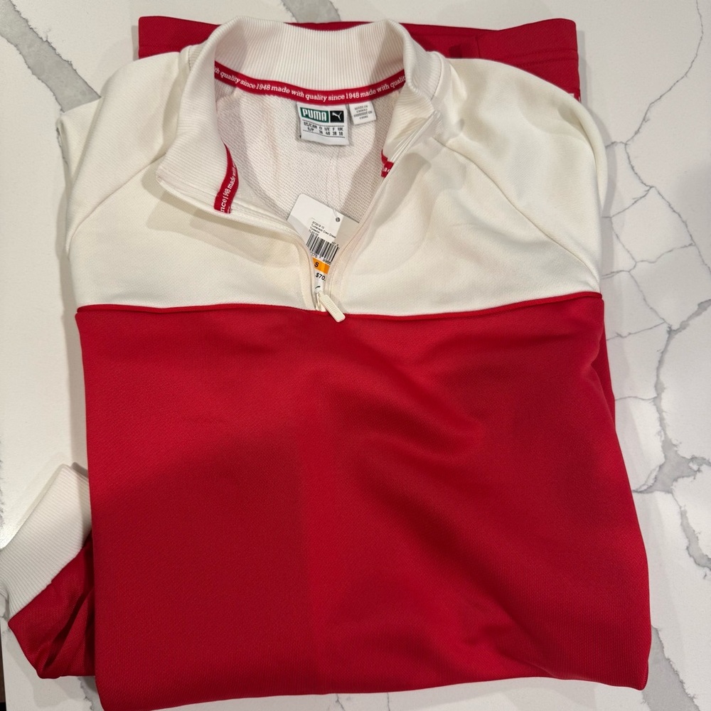 Puma Long Sleeve Color Block Crew Neck Streetware Baddie Knit Dress Zip Detail - Picture 2 of 10
